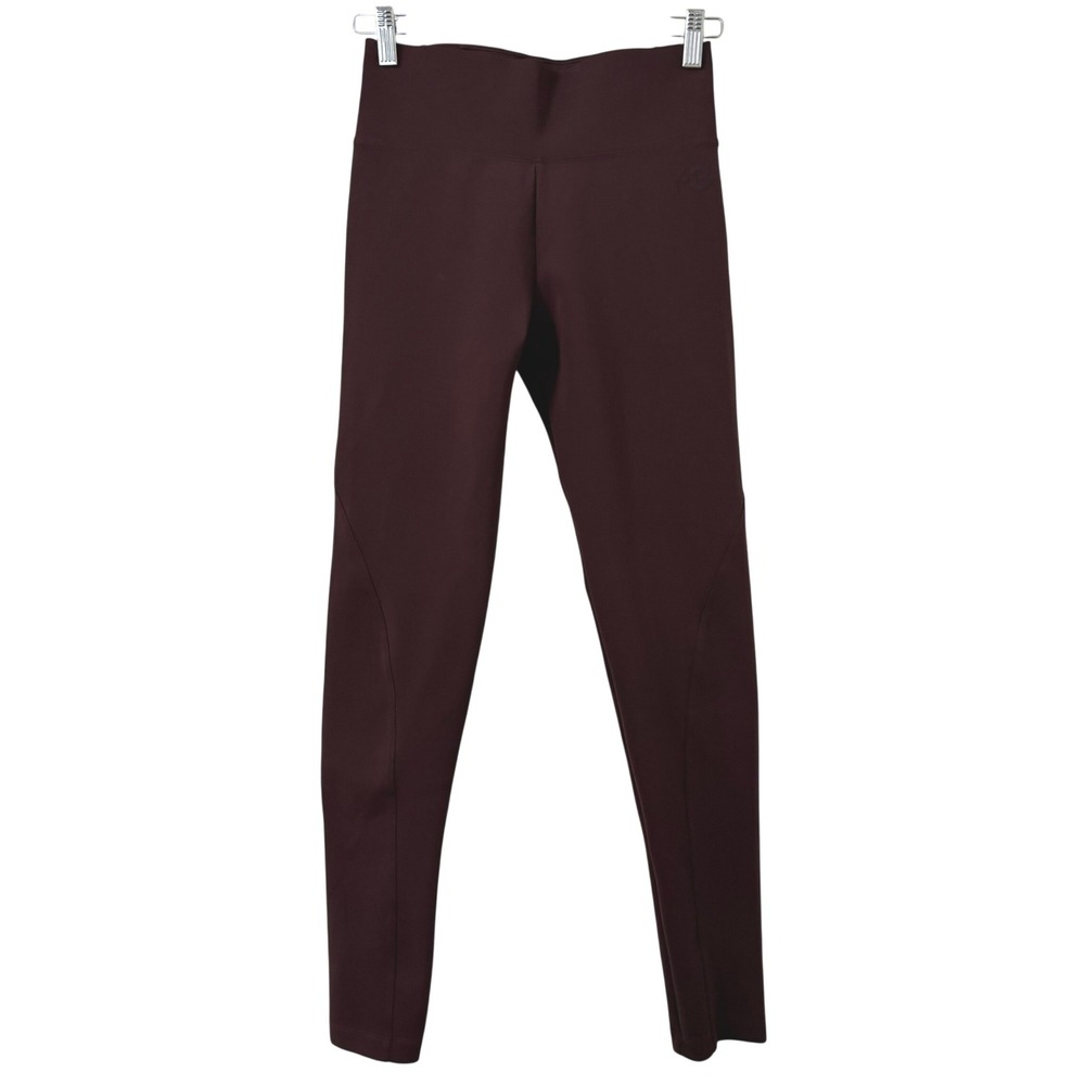 Y-3 Yohji Yamamoto Adidas Womens High Rise Active Legging S Burgundy Gym Running